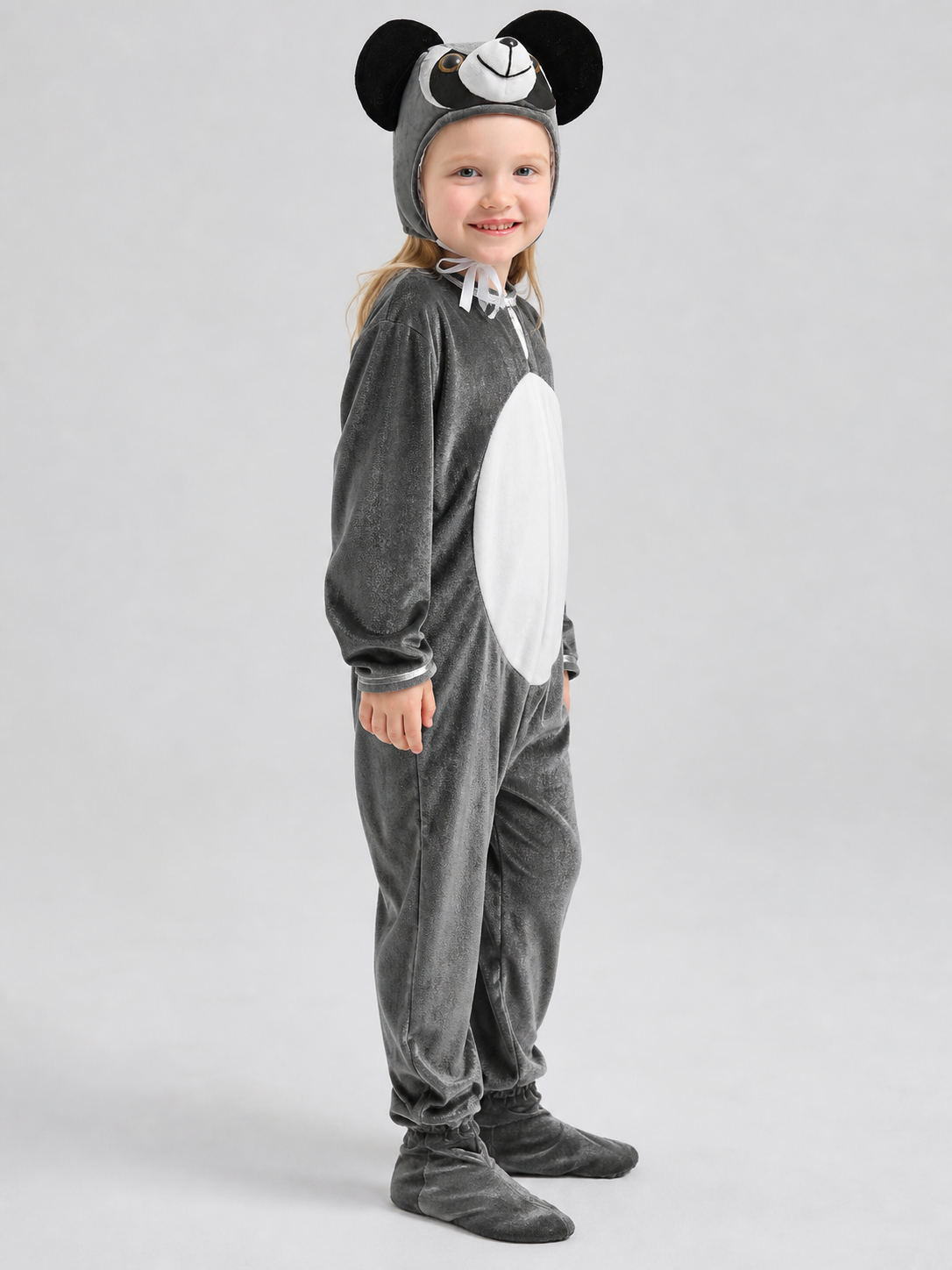 Koala Costume, Gray Hooded Jumpsuit