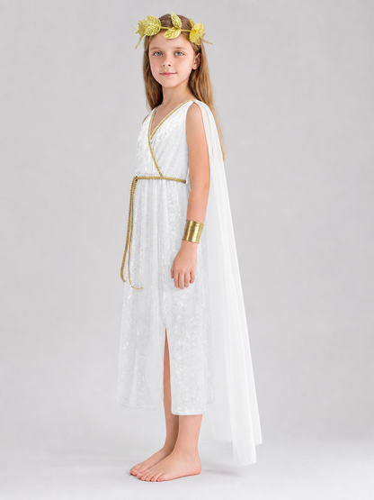Ancient Greek Goddess Costume with Cape and Accessories