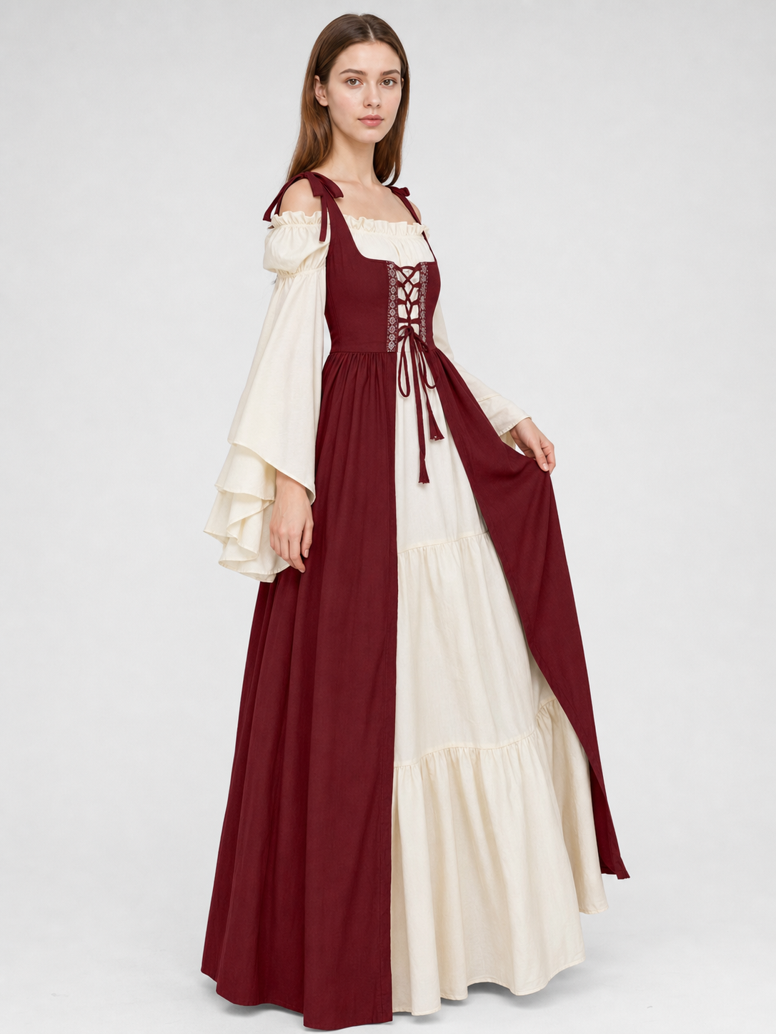 Renaissance-Style Costume Dress with Lacing