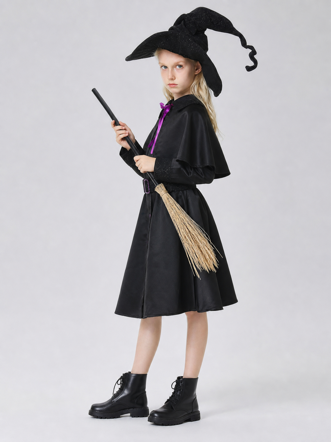Witch Costume with Hat and Broom