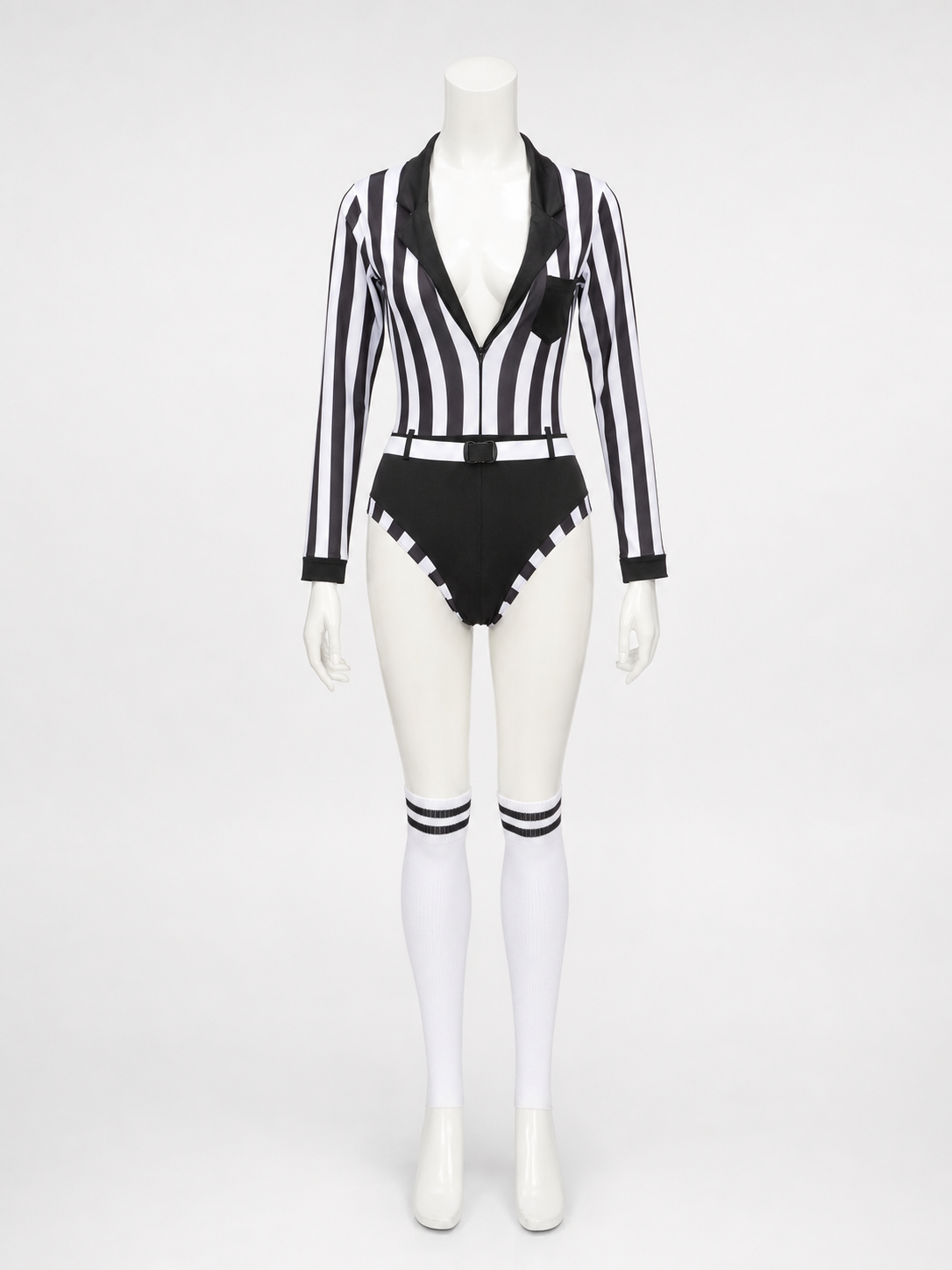 Judge Cosplay Costume: Black and White Jumpsuit