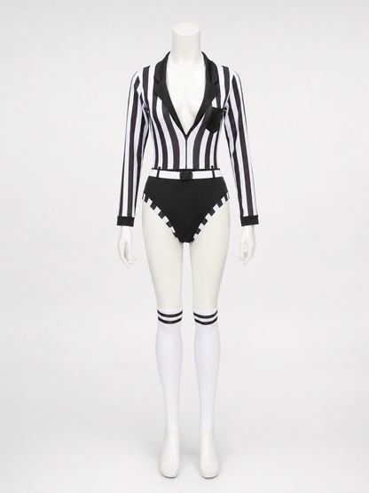Judge Cosplay Costume: Black and White Jumpsuit