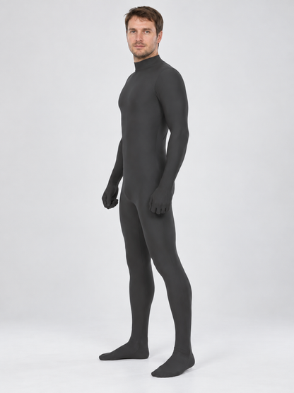 Fitted Black Jumpsuit with High Neck
