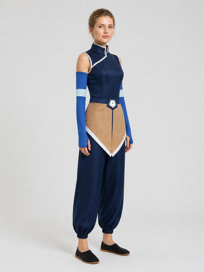 Avatar Zuko and Katara Cosplay Costume with Belt and Arm Guards