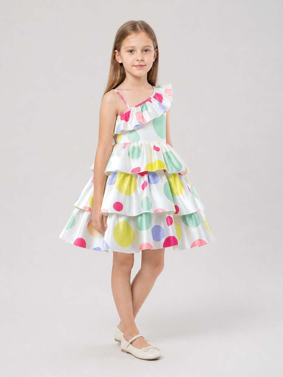 Polka Dot Tutu Party Dress with Ruffles