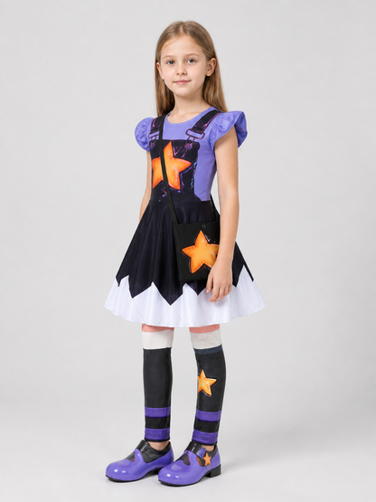 Poppy Playtime Lily Dress with Leggings and Bag side view