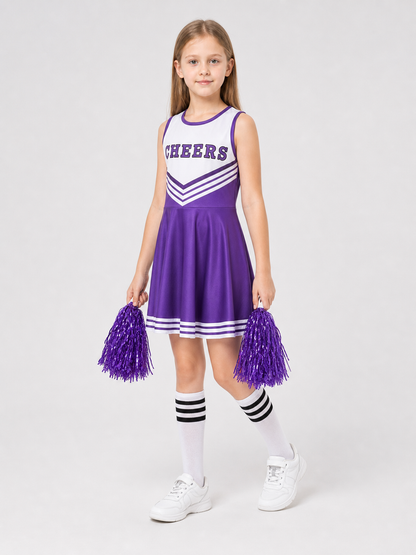 Sleeveless Cheerleading Dress with Stripes side view