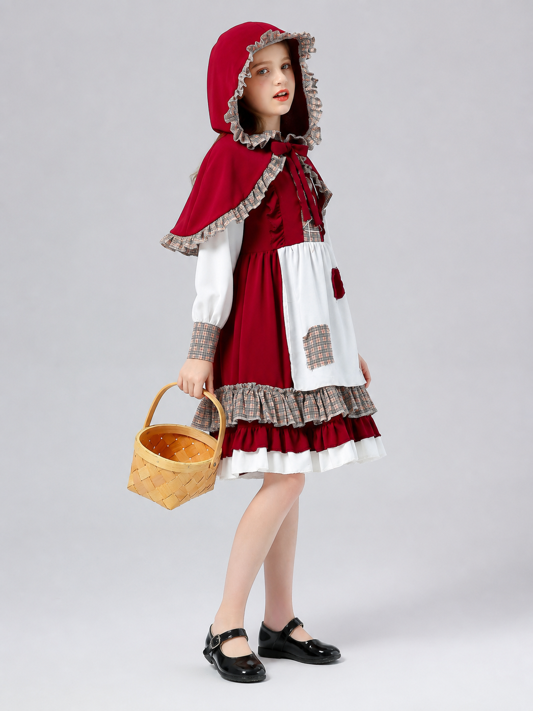 Children’s Little Red Riding Hood Costume: Dress and Cape