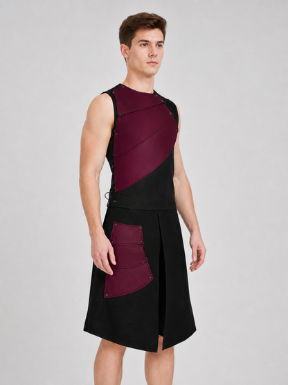 Sleeveless Jumpsuit with Asymmetrical Panels