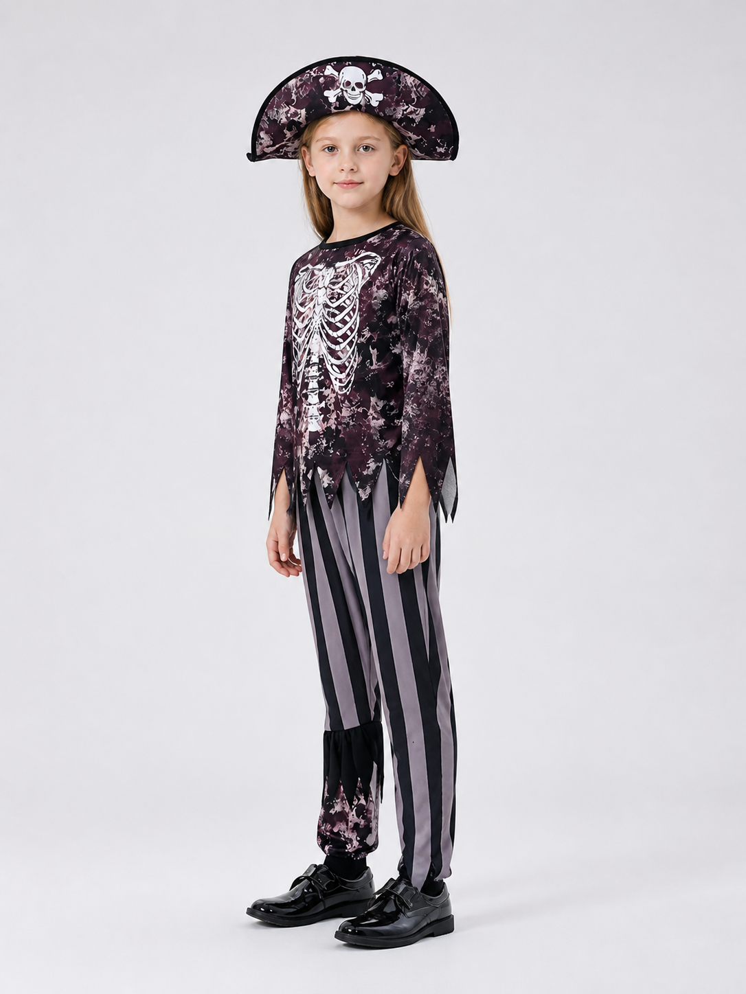 Children’s Skeleton Jumpsuit Costume — Pirate Cosplay side view