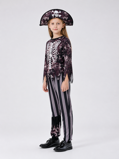 Children’s Skeleton Jumpsuit Costume — Pirate Cosplay side view