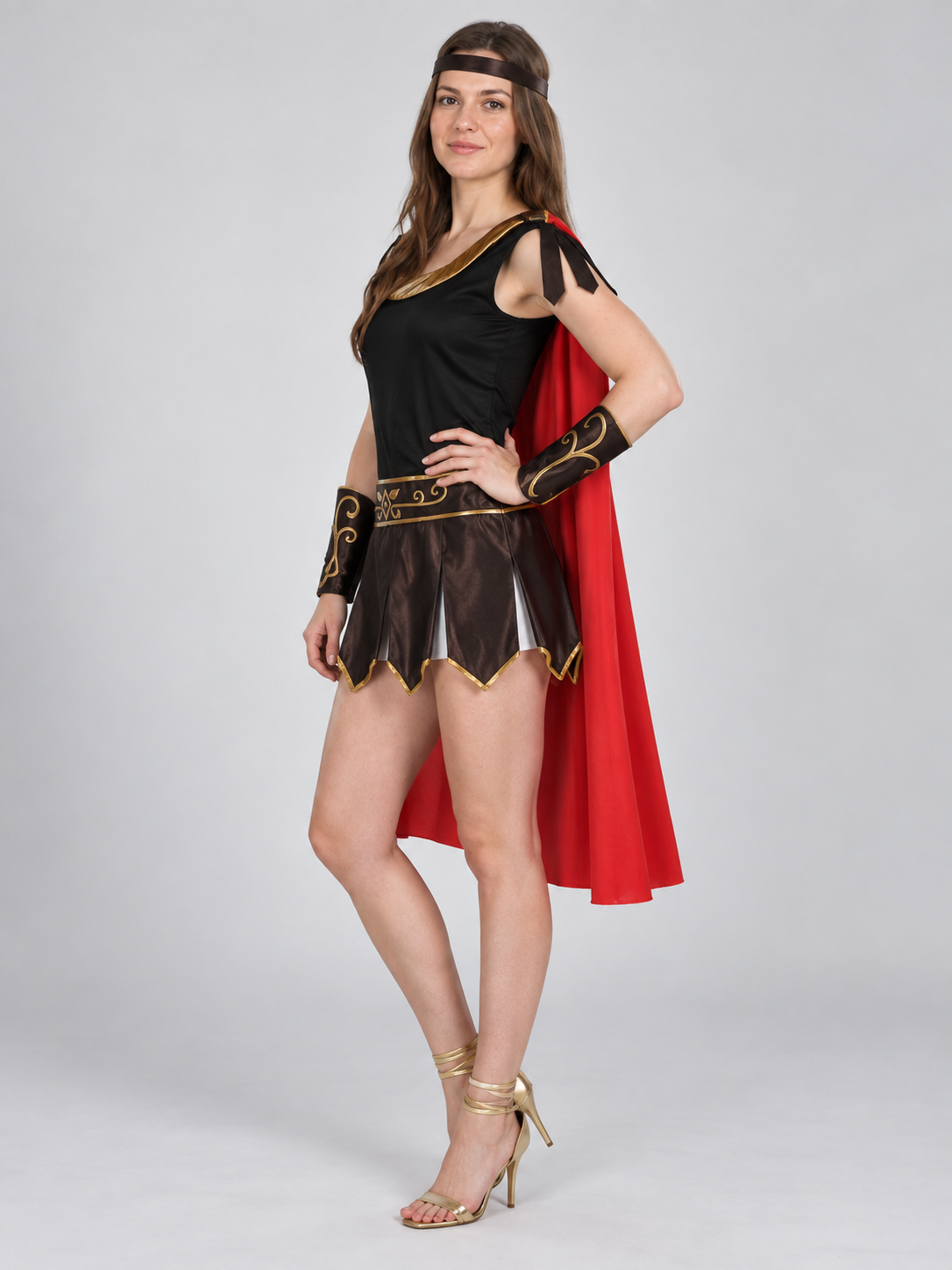 Spartan-Style Costume with Cape, Bracers and Belt