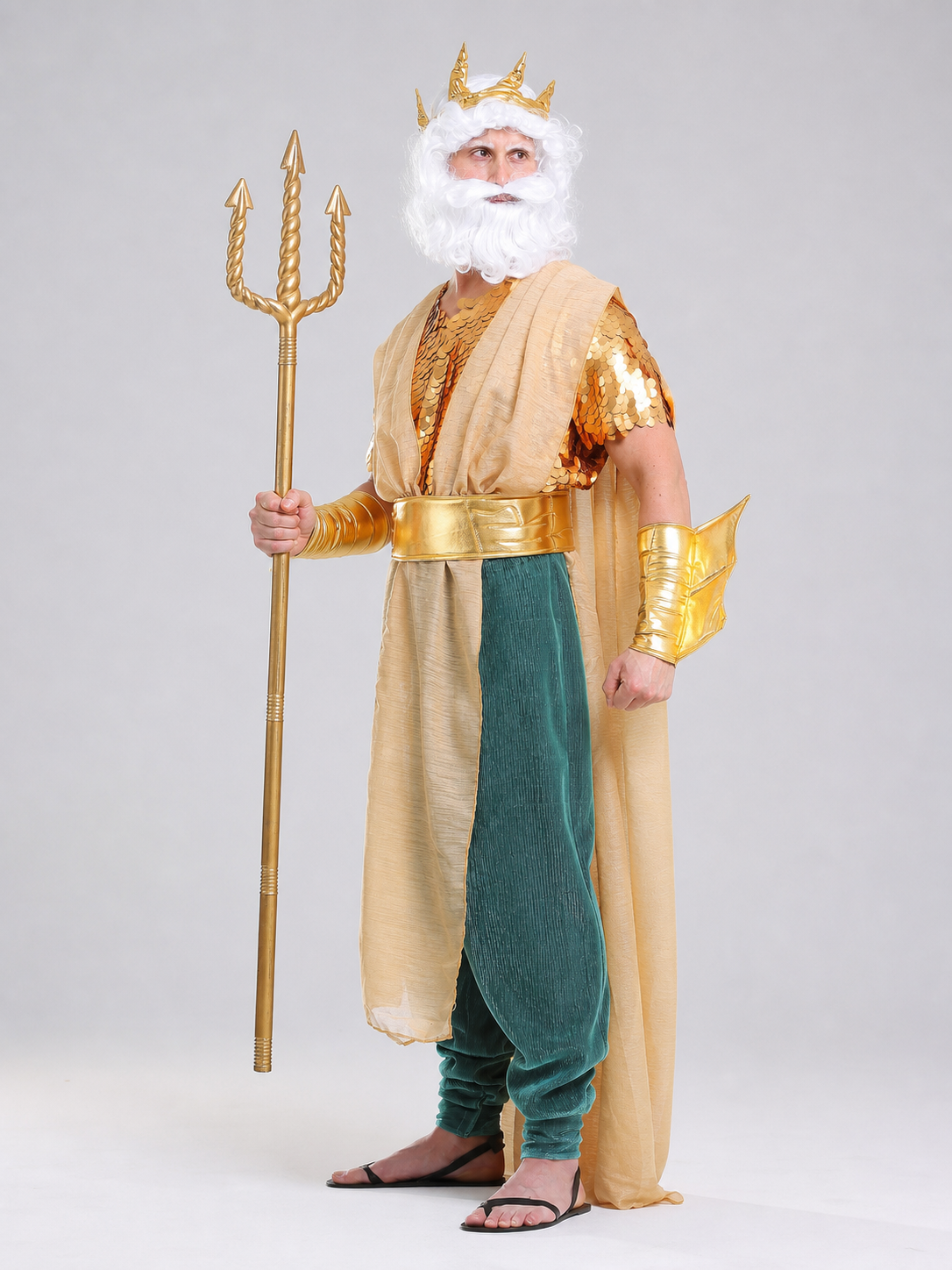 Fantasy Greek-Style Costume with Long Cloak