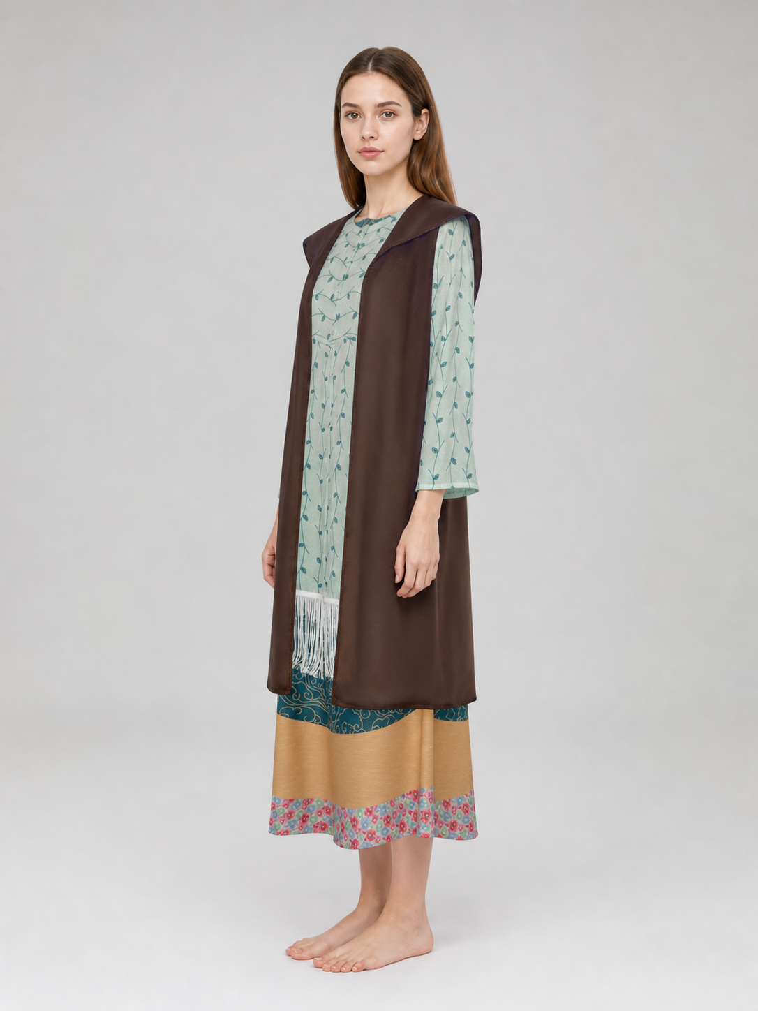 Sybill Trelawney Cosplay Costume, Fringed Dress