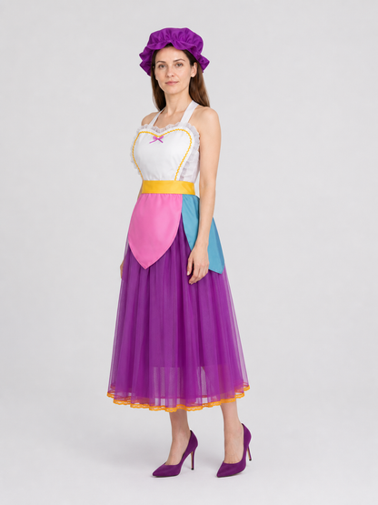 Beauty and the Beast Cosplay Costume: Dress and Apron side view