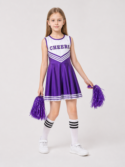 Sleeveless Striped Cheerleading Dress side view