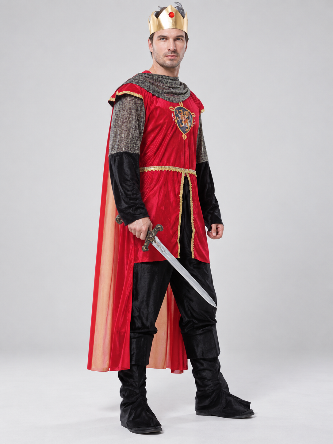 King Carnival Costume with Crown and Cape