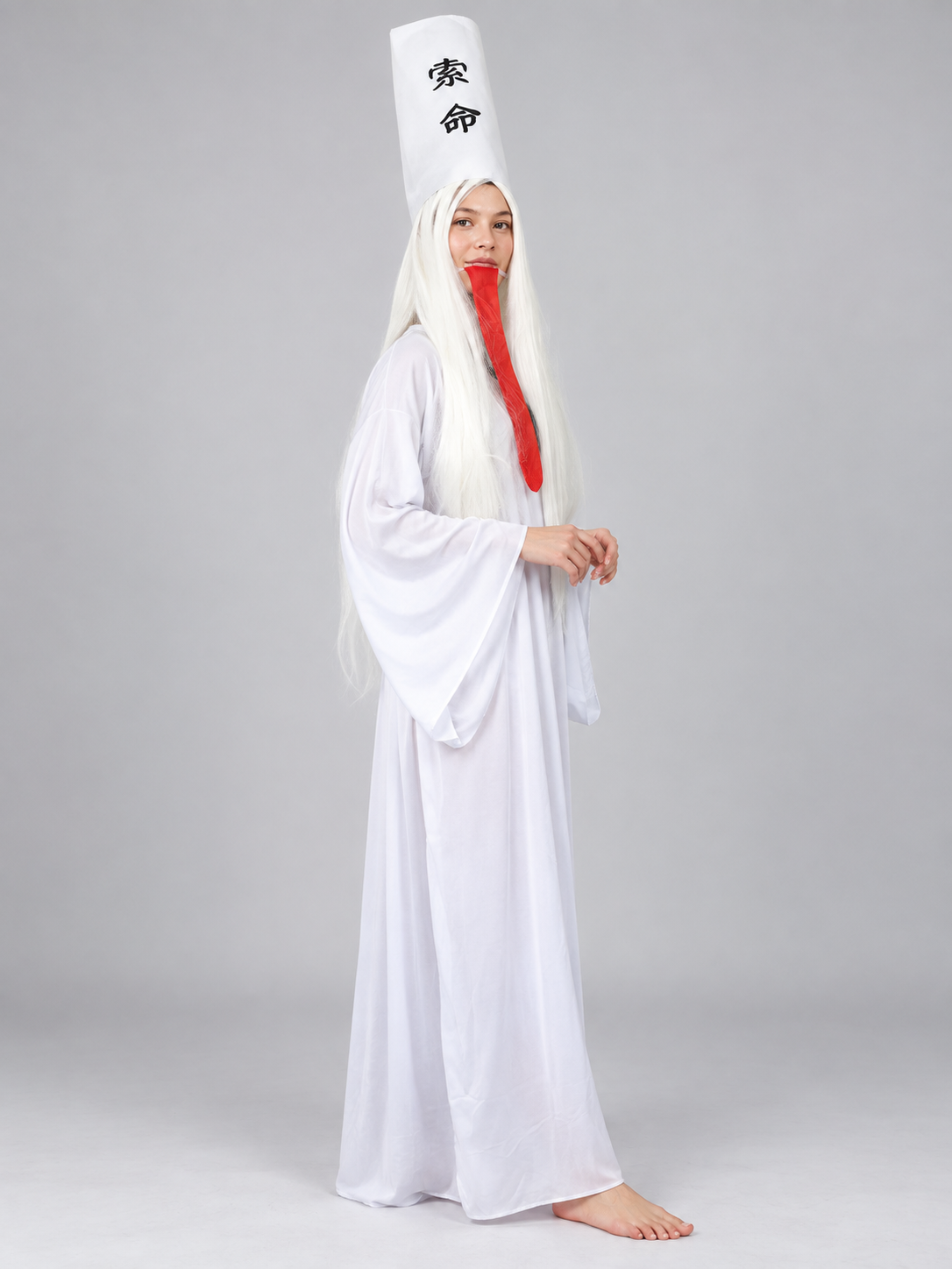 White Carnival Costume for a Ghost Character side view