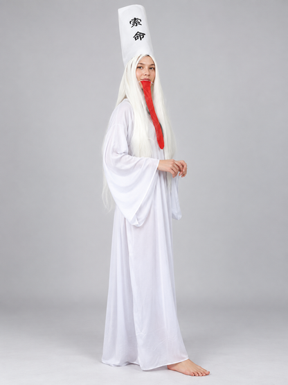 White Carnival Costume for a Ghost Character side view