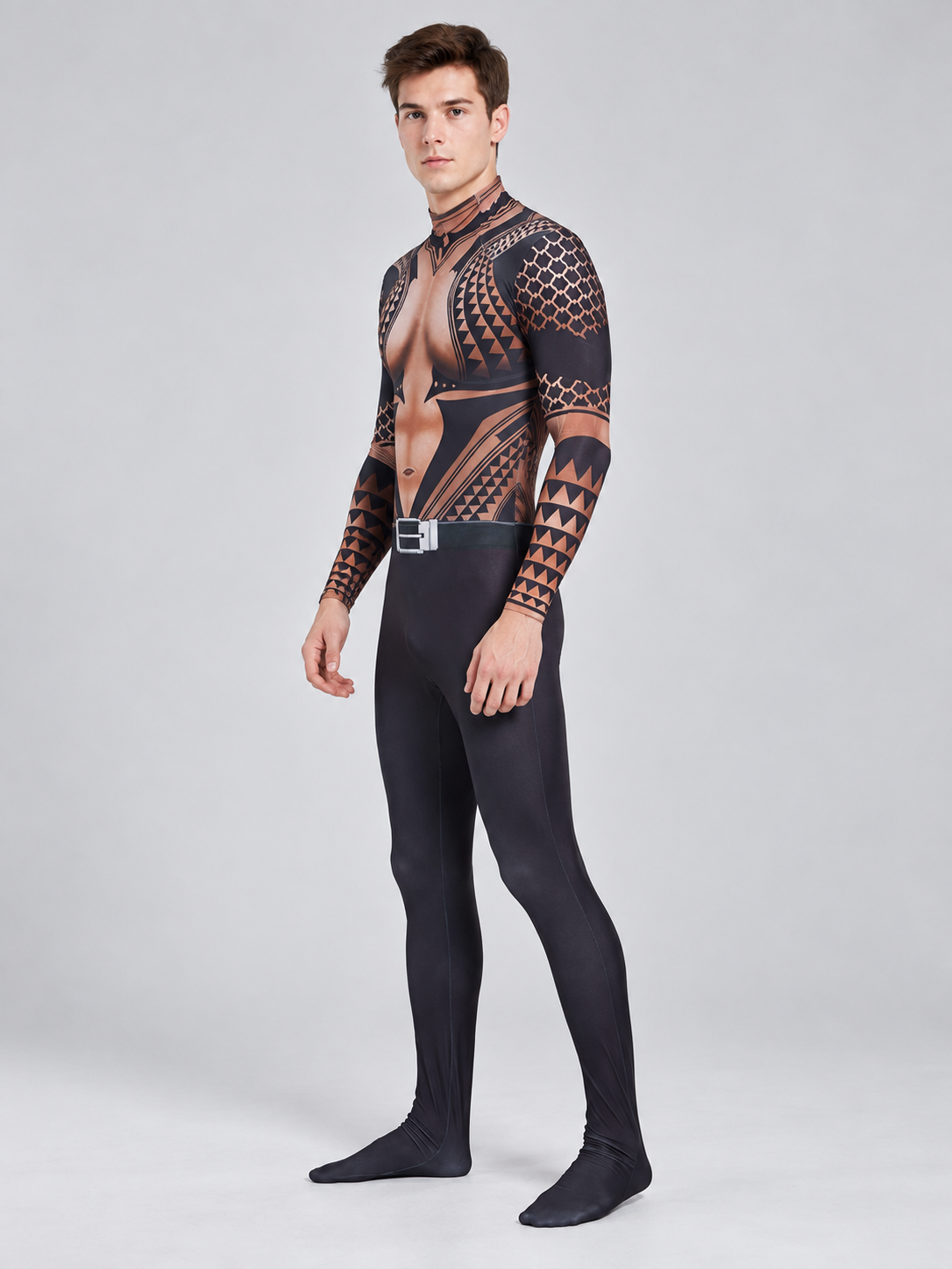 Aquaman Costume Jumpsuit with Anatomical Print side view