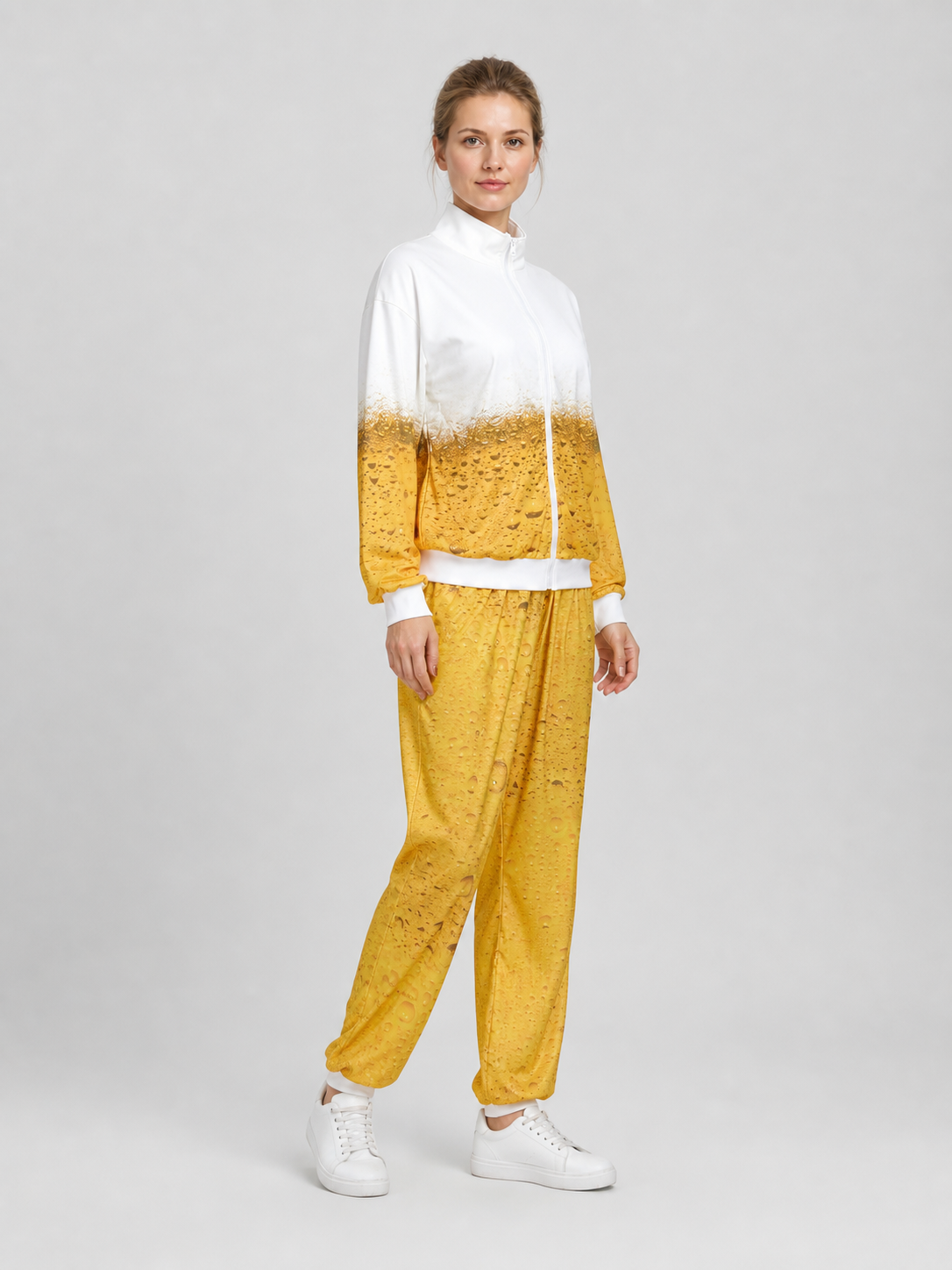 Retro Gradient Jacket and Pants Costume for Oktoberfest side view