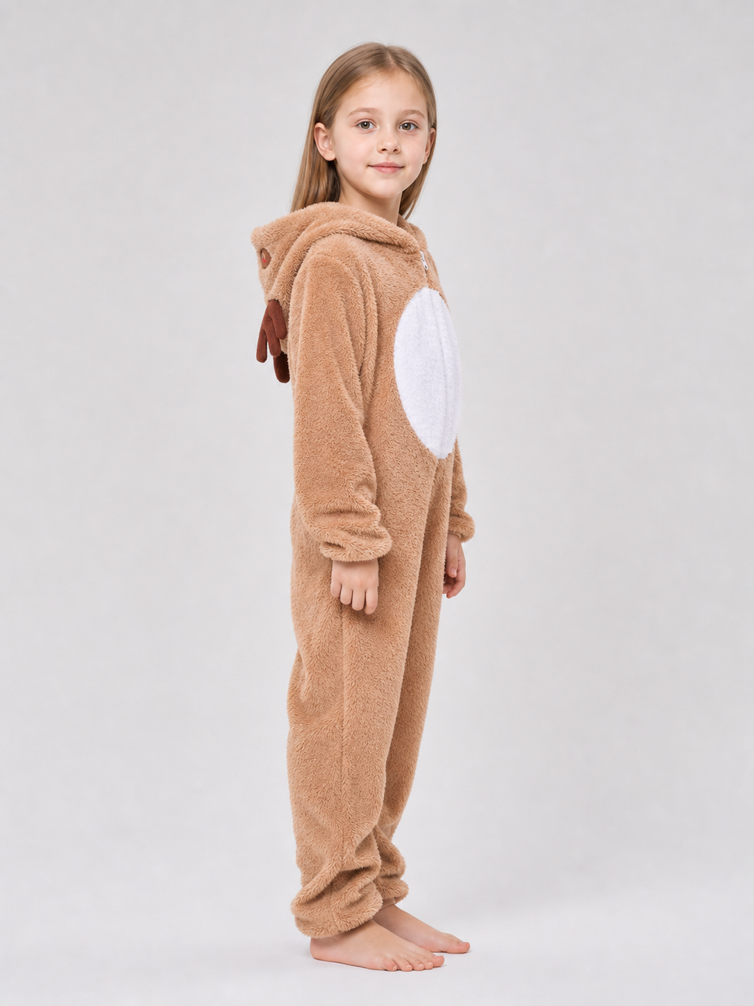 Reindeer costume with hood and zipper