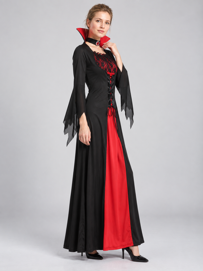 Gothic Carnival Dress with Red Lacing side view
