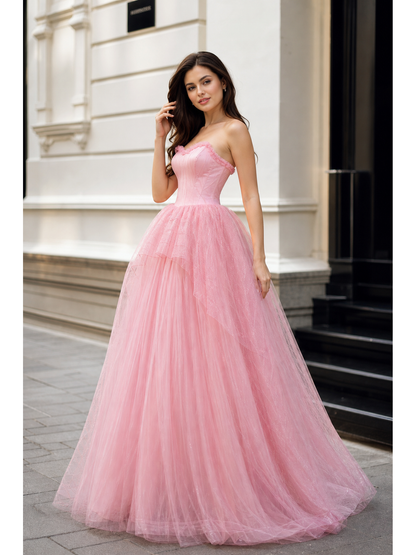 Pink cosplay dress with belt and white vest