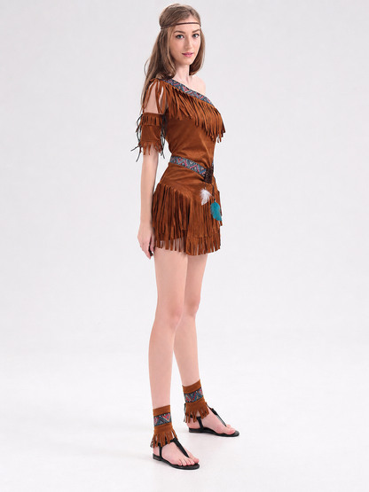 Historical Ethnic Character Costume with Fringe