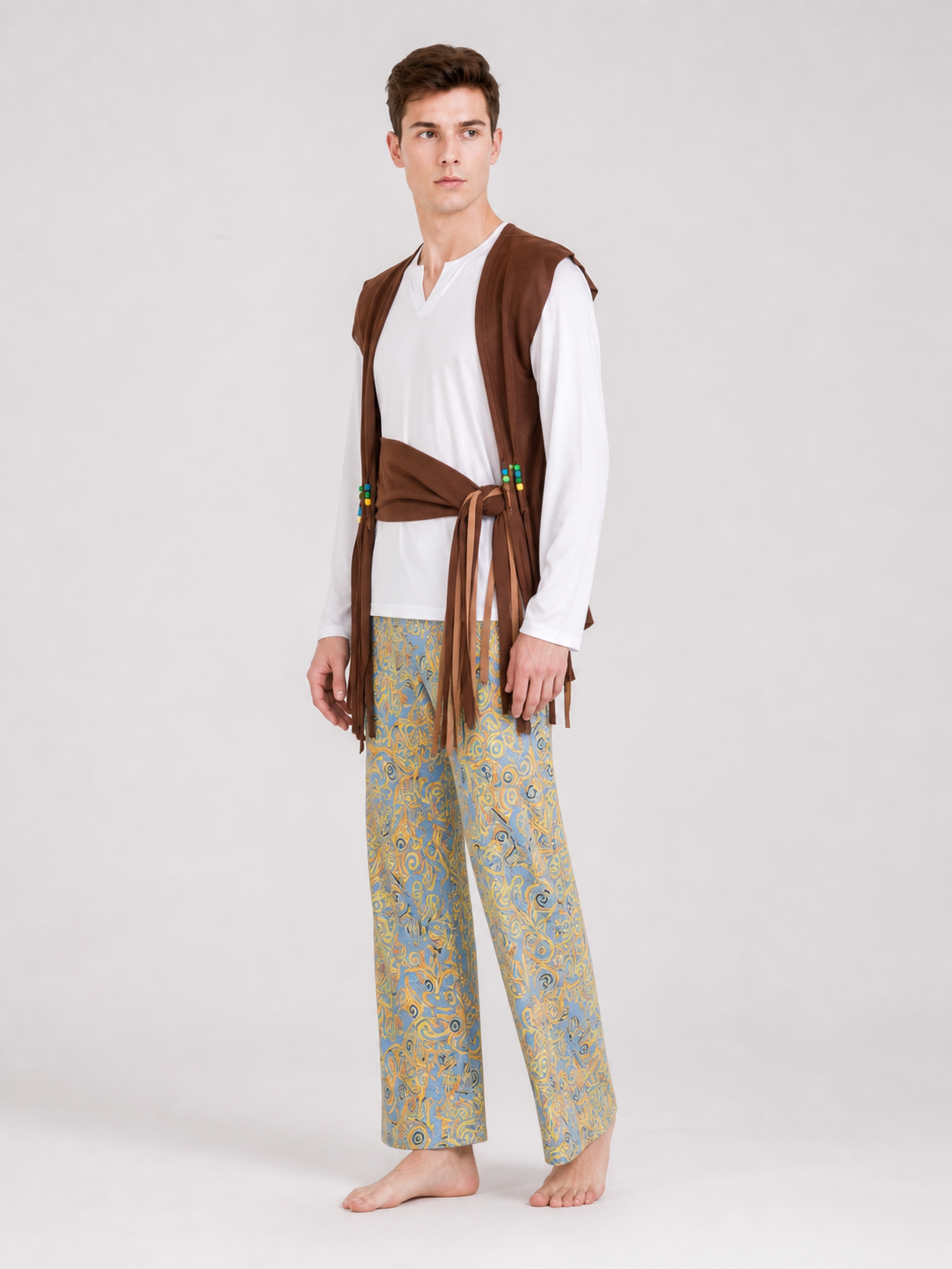 Boho Carnival Costume with Wide-Leg Pants