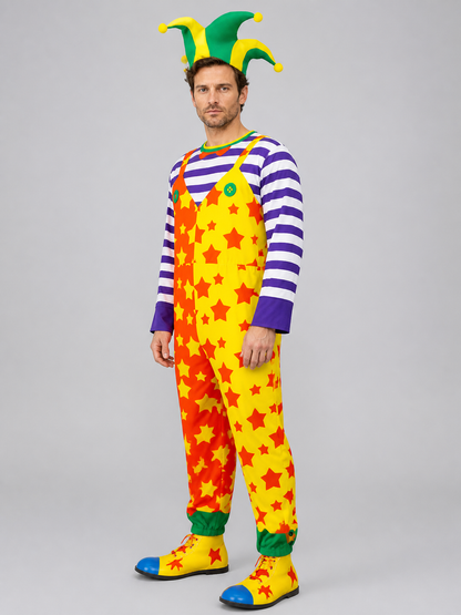 Clown Costume, Jumpsuit and Hat side view