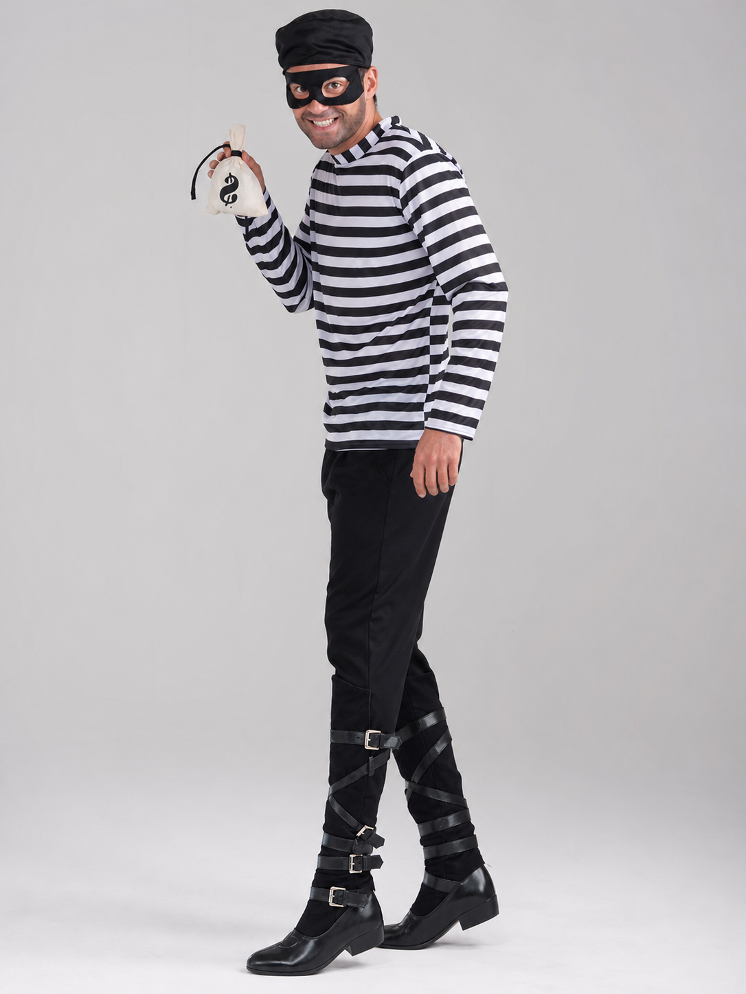 Black-and-White Striped Thief Costume