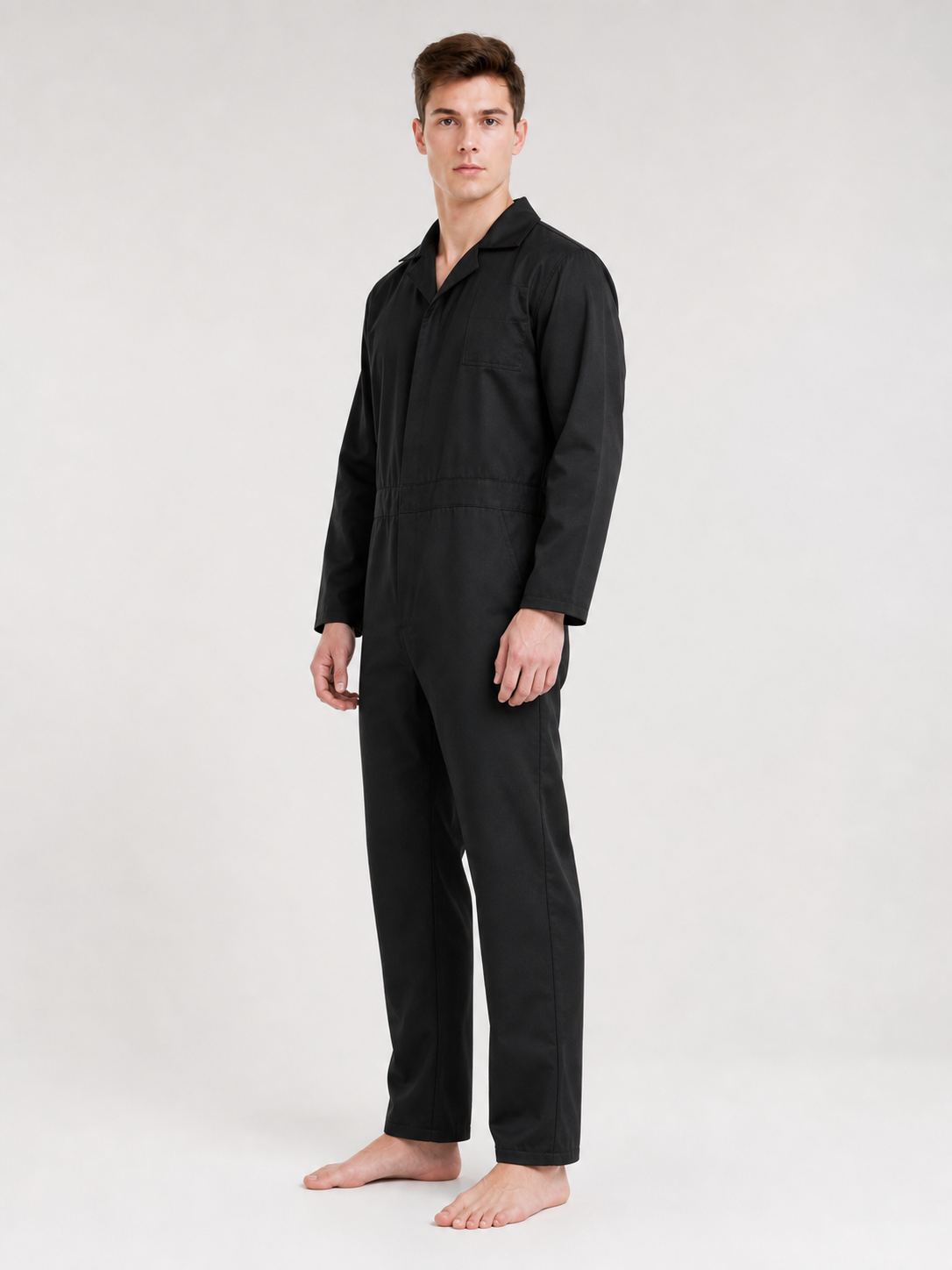 Miles Black Long-Sleeve Jumpsuit