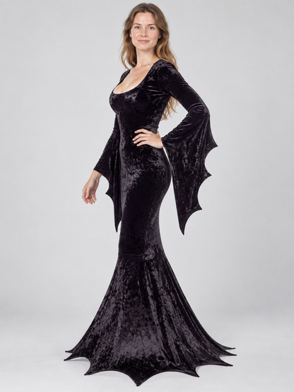 Black Gothic Long Sleeve Carnival Dress