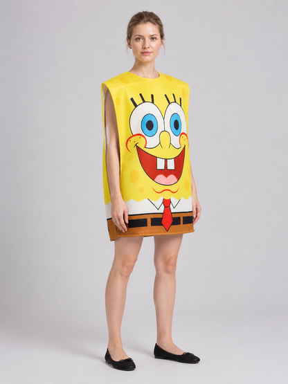 SpongeBob Cosplay Costume, Sleeveless Cape side view