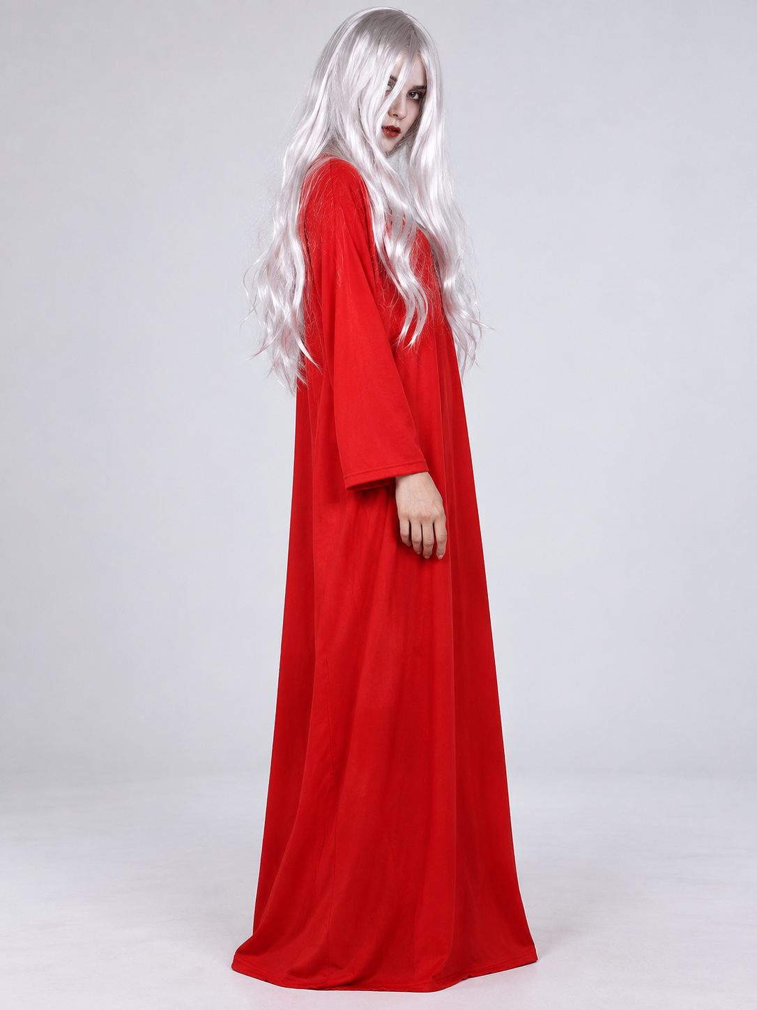 Halloween Costume: Red Robe and White Wig