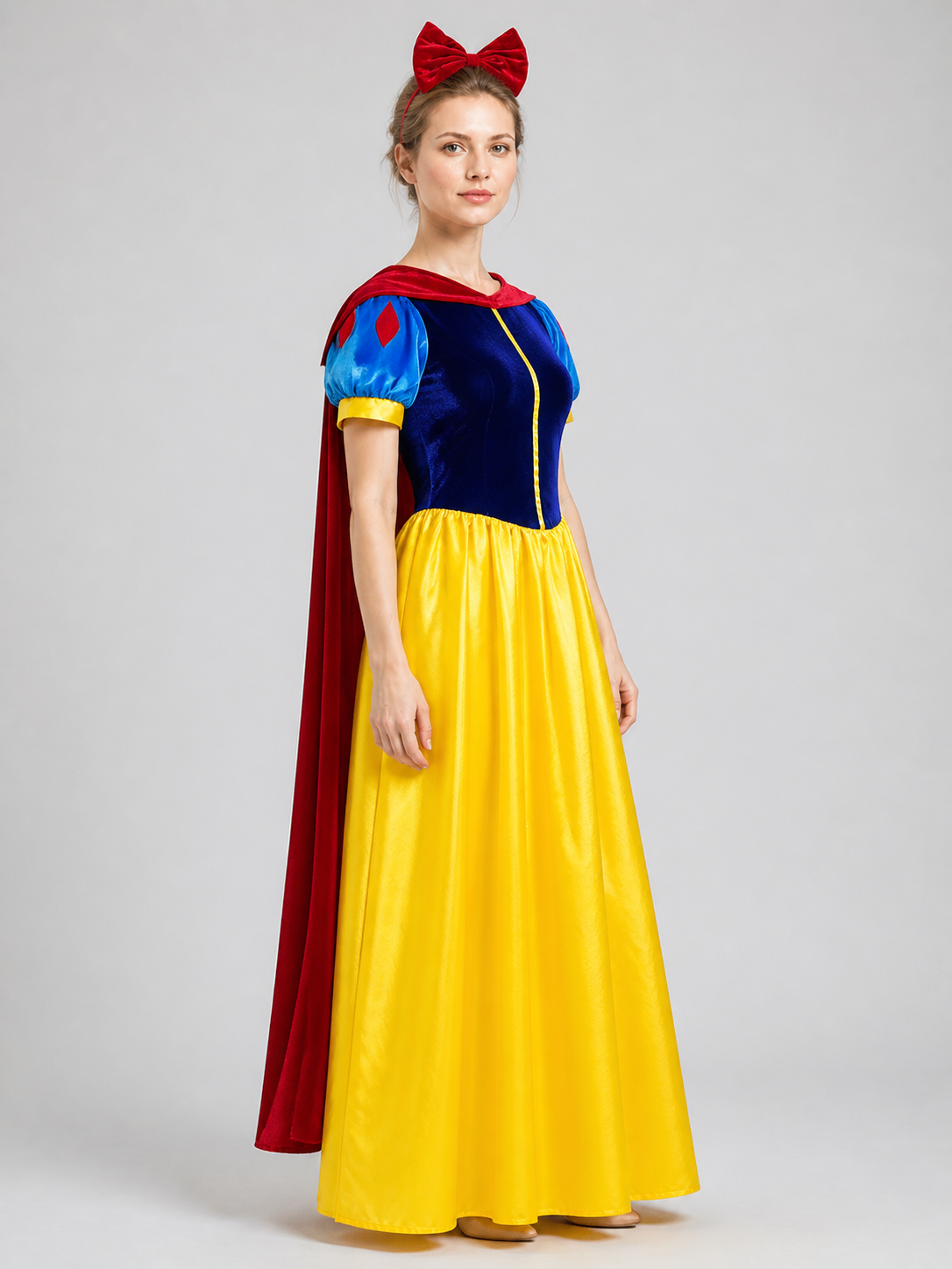 Snow White Cosplay Costume, Dress and Headband side view