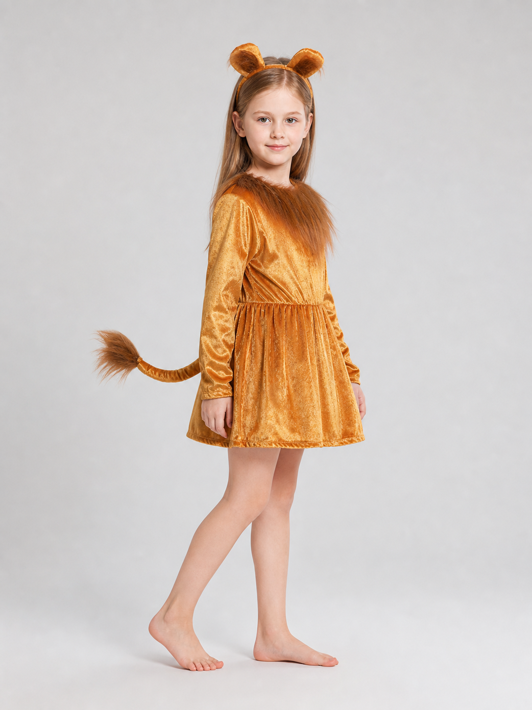 Lion Costume Dress with Ears and Tail