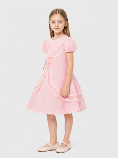 Dressy Princess Dress for Girls with Lace side view