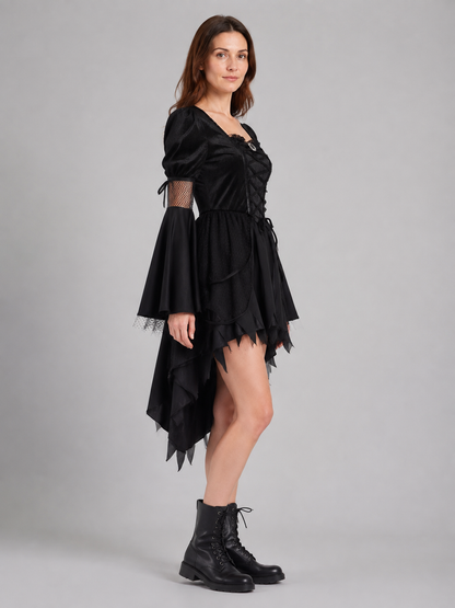 Gothic Costume Dress with Lace-Up Detail side view