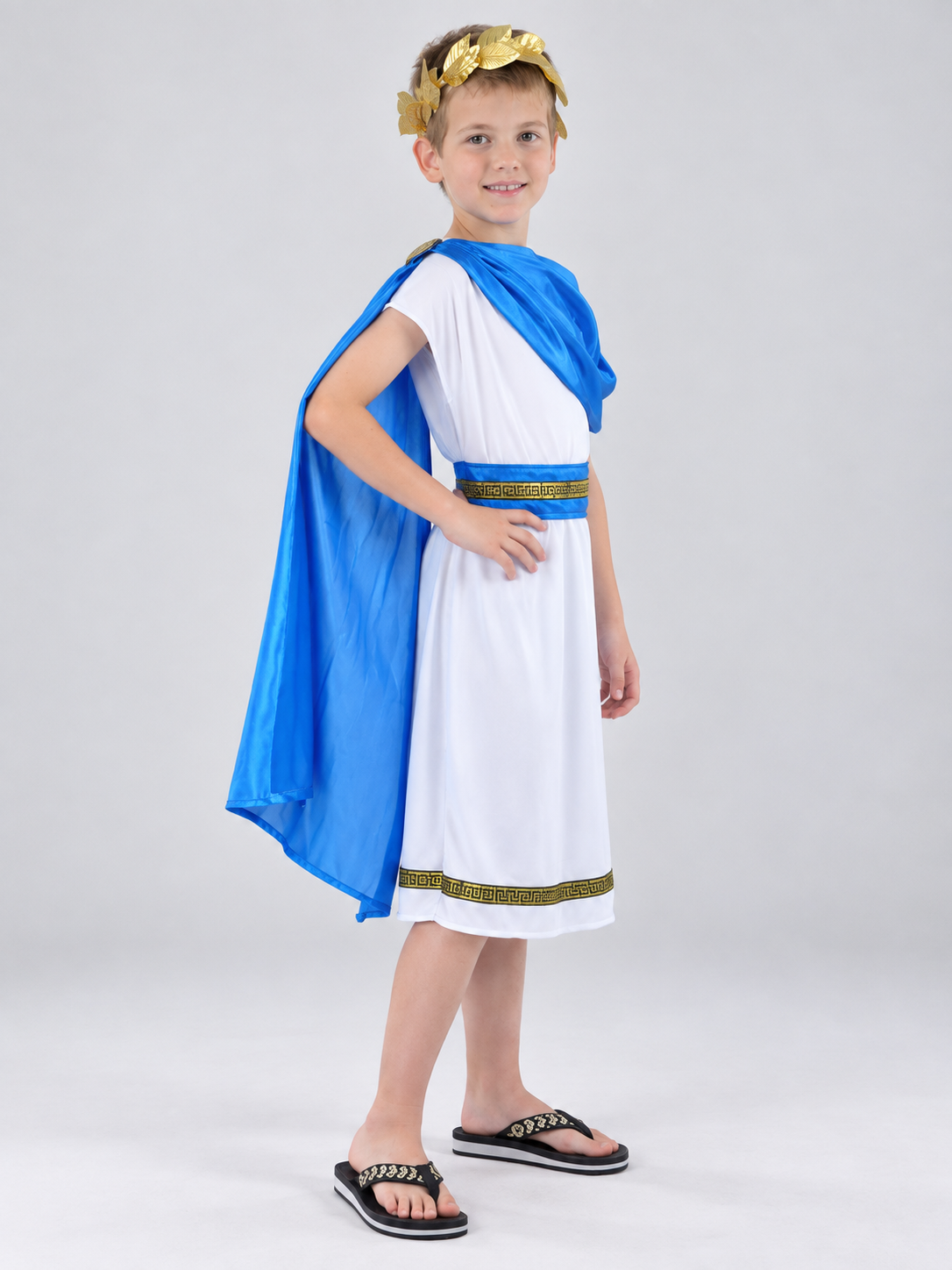 Children's Carnival Costume with Blue Cape side view