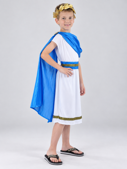 Children's Carnival Costume with Blue Cape side view