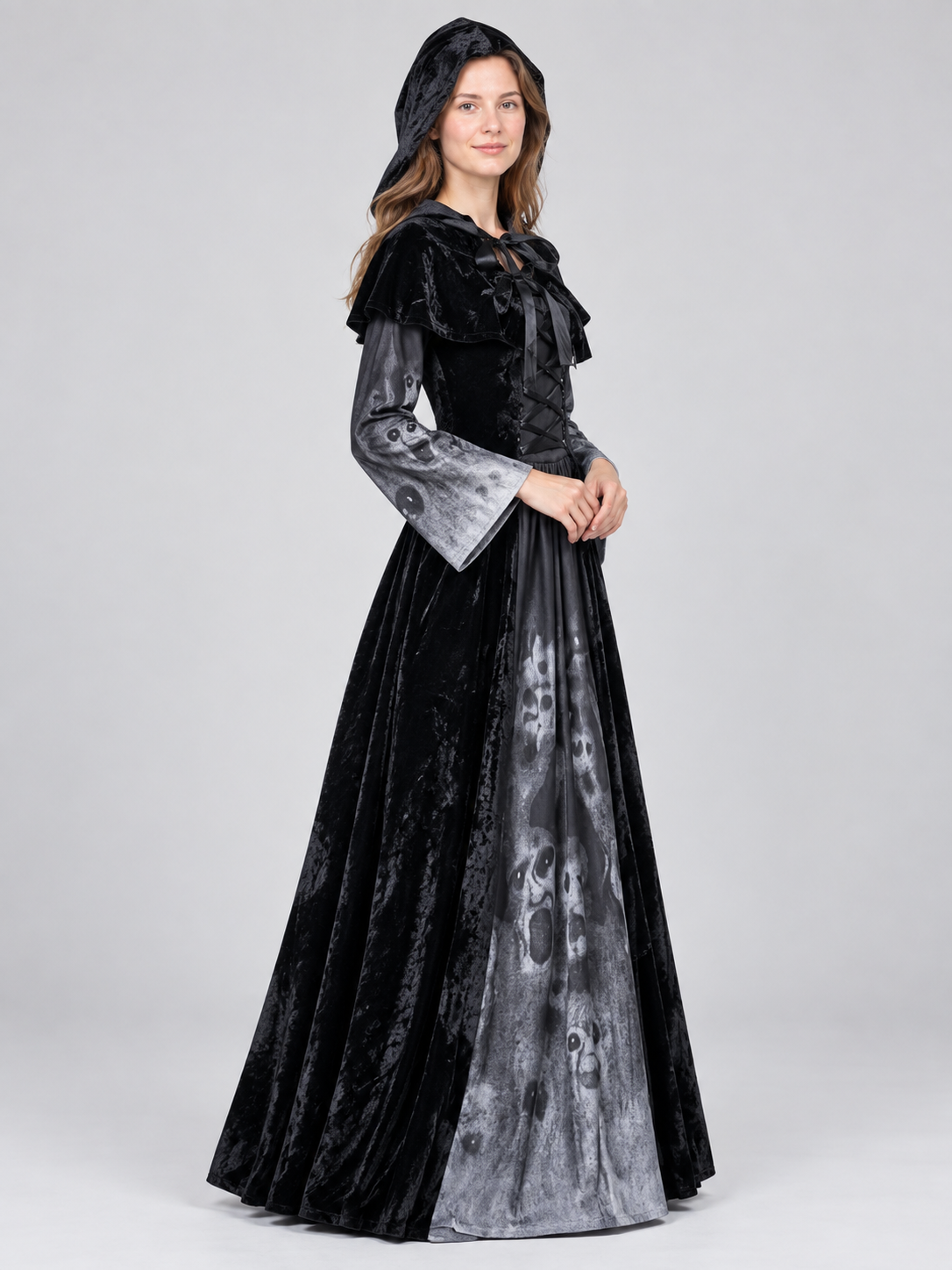 Vampire Costume with Black Dress and Hat