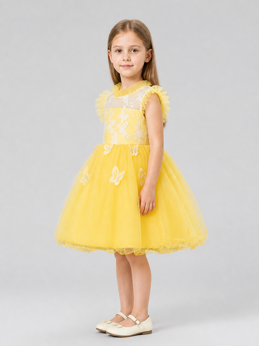 Princess Party Dress with Stand Collar side view