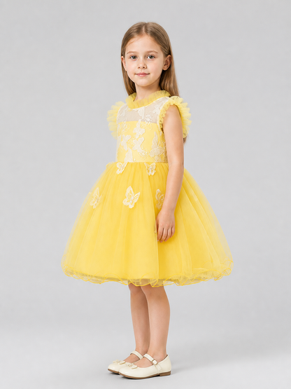 Princess Party Dress with Stand Collar side view