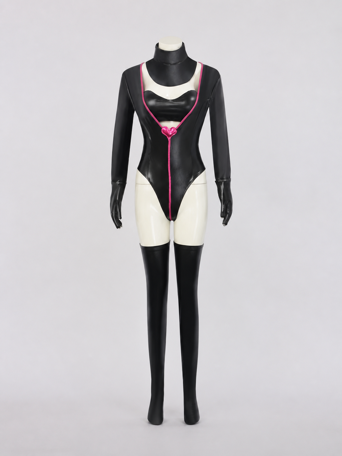 Angel Dust Cosplay Costume Jumpsuit with Gloves and Stockings side view