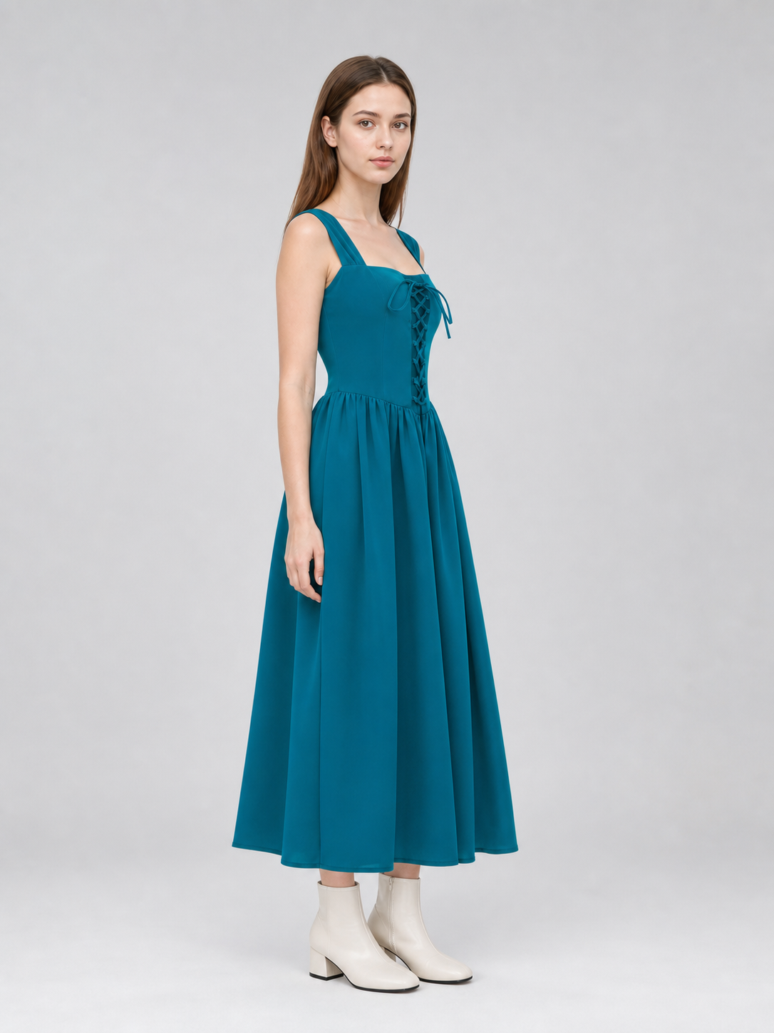 Sleeveless Medieval Lace-Up Dress