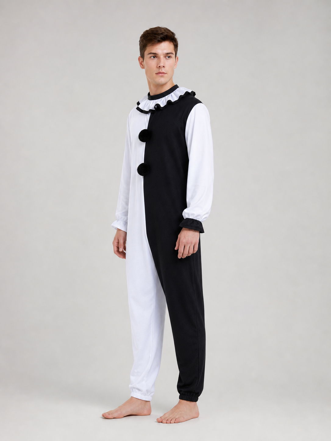Clown Costume: Black and White Jumpsuit