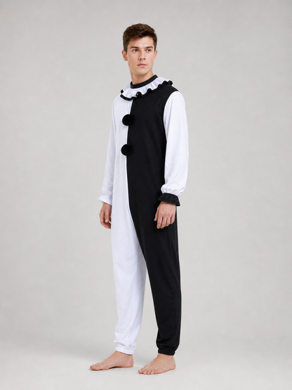 Clown Costume: Black and White Jumpsuit