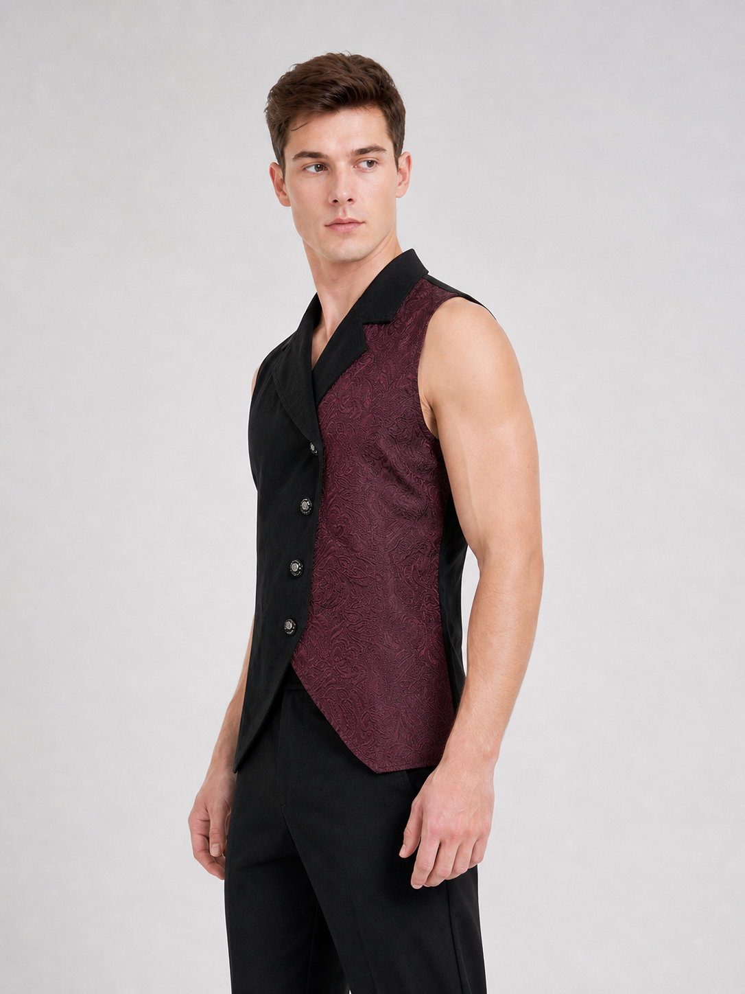 Asymmetrical Sleeveless Steampunk Vest